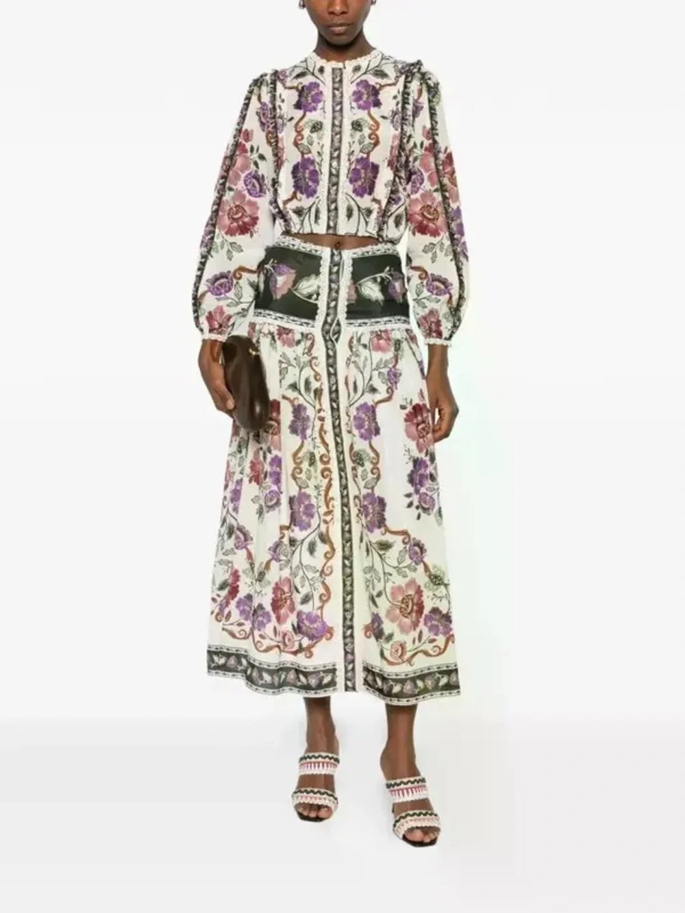 Farm Rio Cream Rococo Flowers Skirt